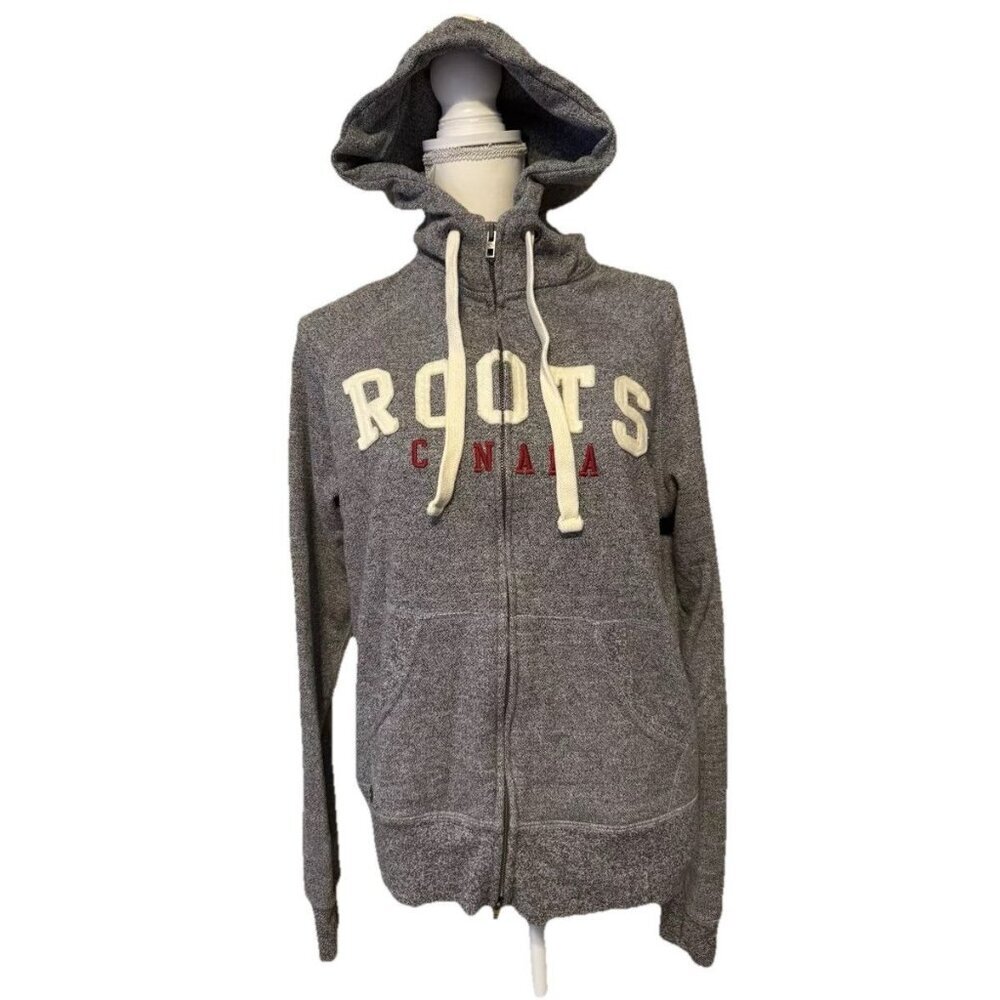 Roots Canada Hoodie Youth XL Full Zip Jacket Y2K Streetwear Punk Thick Preppy